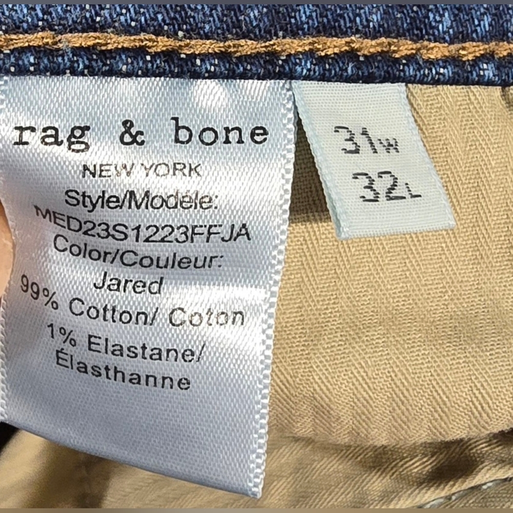 Rag & Bone Mens Fit 2 Slim Jeans Size 31x32 - Picture 7 of 7